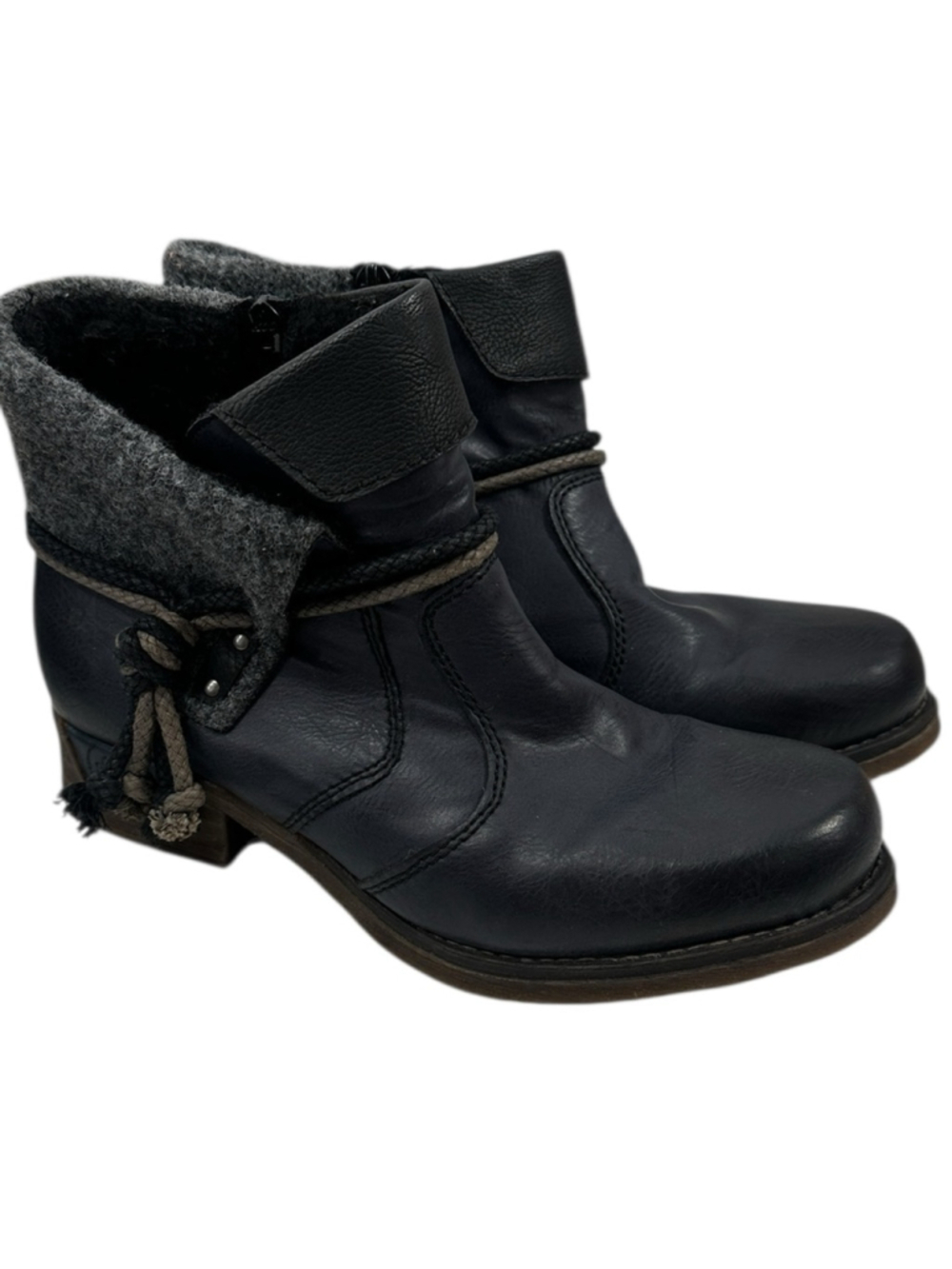 Rieker boots Fee Gray Blue Ankle Boot leather bootie comfort fall size 7